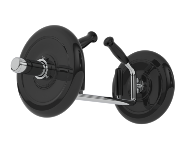 Beyaz arkaplanda siyah halter izole edildi