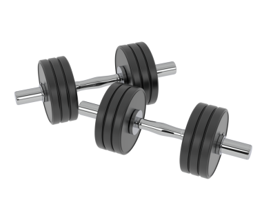 Beyaz arkaplandaki bir dambılın 3 boyutlu görüntüsü