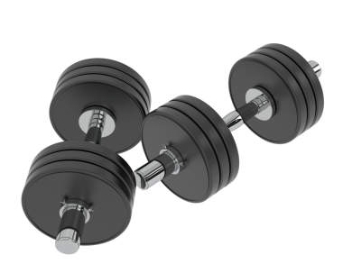 beyaz arkaplan üzerindeki dambıl.