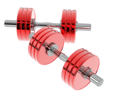 Beyaz arka plan üzerinde izole kırmızı halter