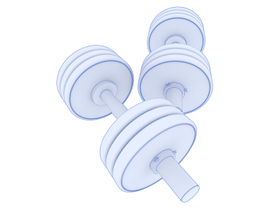 3 boyutlu bir dambıl görüntüsü izole edildi