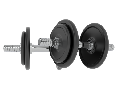 Halter ve halterler beyaz arkaplanda izole edildi