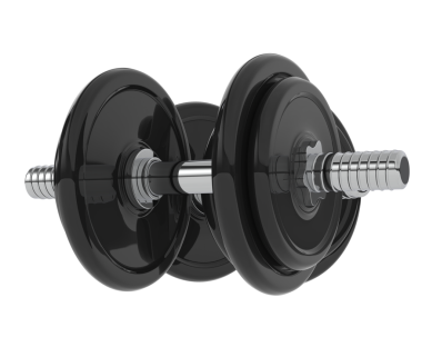 Dumbbell beyaz arkaplanda izole edildi.
