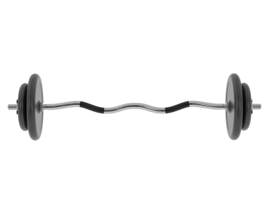 Beyaz arkaplanda izole edilmiş siyah halterin 3 boyutlu görüntüsü