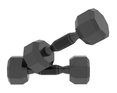 Beyaz arkaplanda izole edilmiş siyah bir halterin vektör çizimi