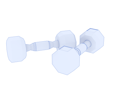 Koyu bir arkaplanda izole edilmiş bir dambıl 3D görüntüleme
