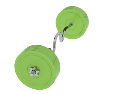 Beyaz arka planda izole edilmiş yeşil elektrik çanı. 3d oluşturma.