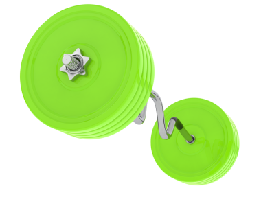 3 boyutlu yeşil spiral metal sarmal beyazda izole edilmiş.