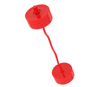 Beyaz arka planda kırmızı ampul. 3 boyutlu resimleme