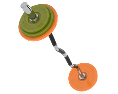 Beyaz arkaplan üzerinde metal saplı yeşil bir spiral.