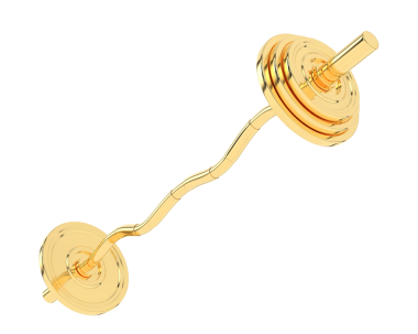 Beyaz arkaplanı olan 3 boyutlu bir altın noel süsü.