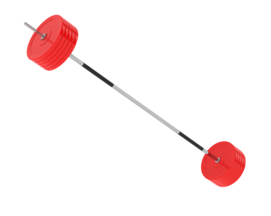 Kırmızı ve siyah halterler. 3 Boyutlu Hazırlama