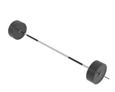 Beyaz arkaplanda siyah halterin 3 boyutlu görüntüsü