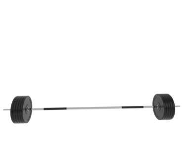 Beyaz arkaplanda izole edilmiş ağır bir halterin 3 boyutlu görüntüsü