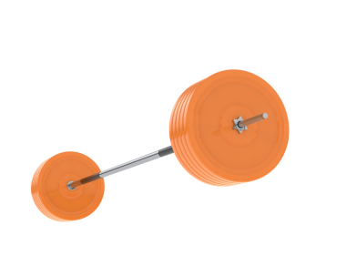 turuncu halterler beyaz arkaplanda izole edildi