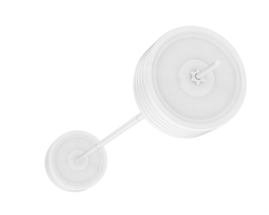 Siyah zemin üzerinde daire şeklinde bir daire olan beyaz yuvarlak sembol oluşturuluyor..