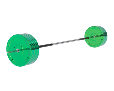 yeşil ve pembe halterler beyaza izole edilmiş.