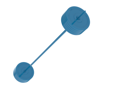 Beyaz arkaplanda izole edilmiş mavi plastik mutfak aletleri, üst görünüm