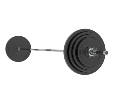 Ağırlıkları beyaz arka planda izole edilmiş halterler. 3d oluşturma