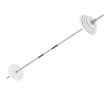 3 boyutlu küçük siyah saplı beyaz bir trompet.