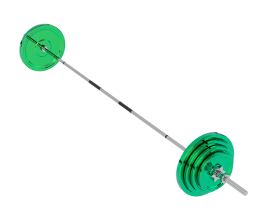 Spor olsun diye yeşil halterler. 3d oluşturma