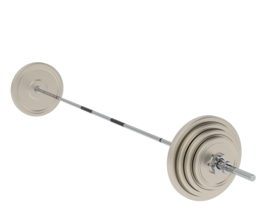 Beyaz arka planda izole edilmiş büyük metalik bir spor salonu.