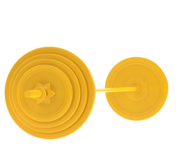 Üç boyutlu sarı bir çan.