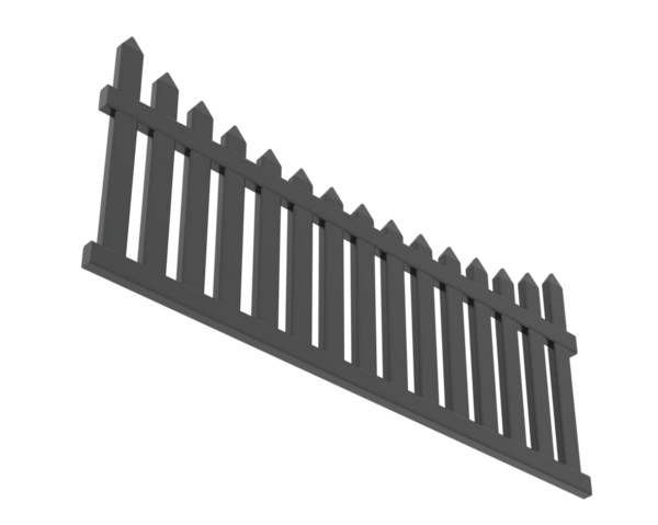 Beyaz zemin üzerinde metal çitlerin 3 boyutlu resimlendirilmesi