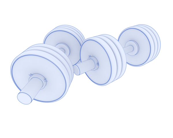 Beyaz arkaplanda dambılların vektör görüntüsü.