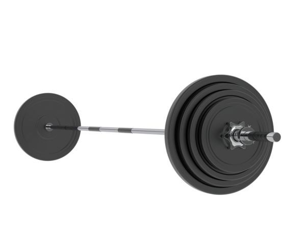 Ağırlıkları beyaz arka planda izole edilmiş halterler. 3d oluşturma