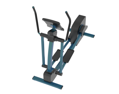 Beyaz arka planda izole edilmiş siyah bir egzersiz bisikletinin 3 boyutlu canlandırması