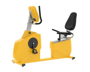 Beyaz arkaplanda izole edilmiş sarı bisiklet