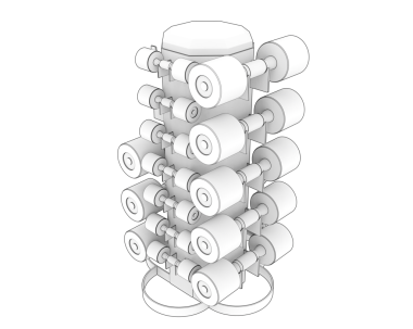 Beyaz arkaplanda izole edilmiş 3d gerçekçi metal borular.