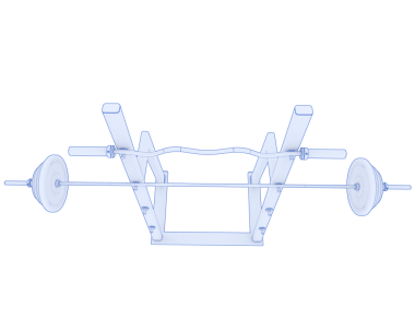 Siyah zemin üzerinde izole edilmiş beyaz çizgili hafif bir yatağın 3 boyutlu görüntüsü