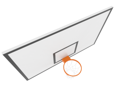 Beyaz arka planda köşesi olan basketbol topu