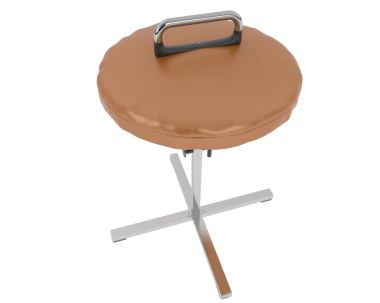 Beyaz arkaplanlı tek bir yuvarlak dondurmanın 3 boyutlu görüntüsü.