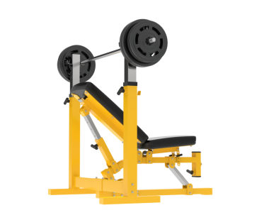 Halterli sarı jimnastik makinesi. Beyaz arka planda izole edilmiş. vektör illüstrasyonu.