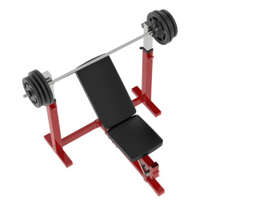 Beyaz halterin 3 boyutlu görüntüsü.