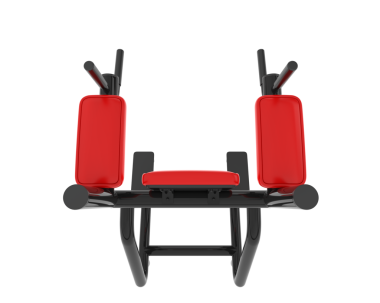 Beyaz arka planda kırmızı bacakları olan modern sandalye. 3d oluşturma