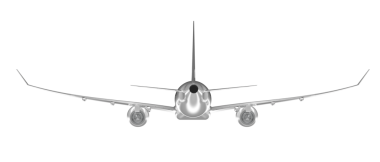 Uçak siyah arkaplanda izole edildi