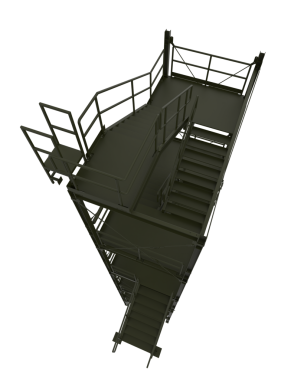 3 boyutlu metal merdiven.