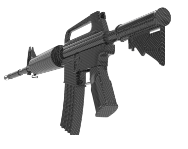 modern otomatik tüfek beyaz bir silahta izole edilmiş.