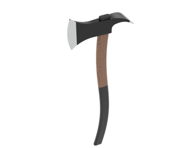 Beyaz arkaplanda baltalı balta.