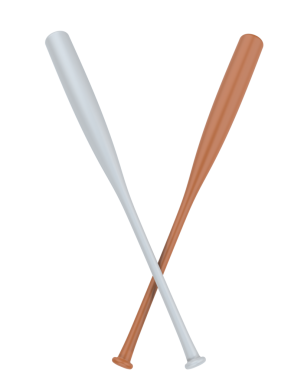 Beyaz arka planda iki beyzbol sopası, vektör illüstrasyonu