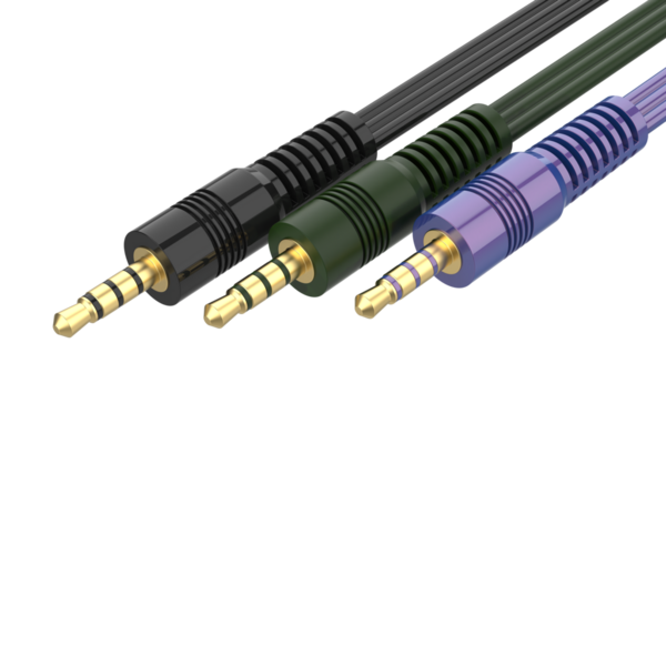 Kablolu kablo siyah arkaplanda izole.