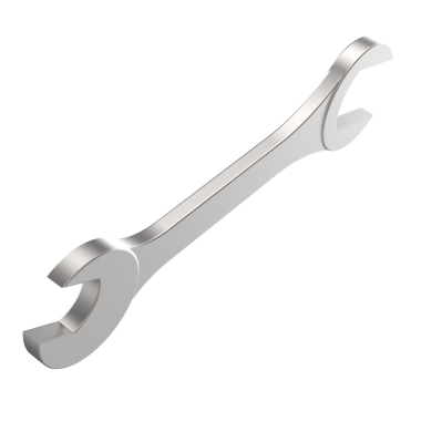 Bir ingiliz anahtarının 3 boyutlu görüntüsü