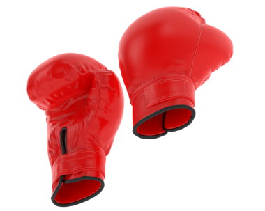 Beyaz bir arka plan üzerinde izole kırmızı boks eldivenleri
