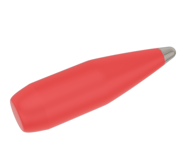 Beyaz arka planda kırmızı kalem. izole edilmiş 3d illüstrasyon.