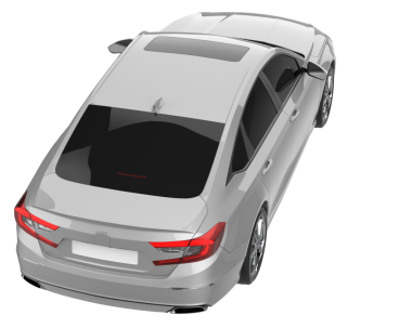 Beyaz arka planda beyaz araba. 3d oluşturma