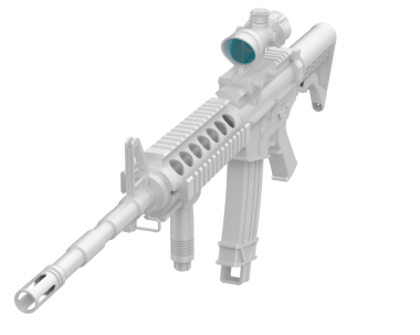 Bir saldırı tüfeğinin 3 cc 'si.